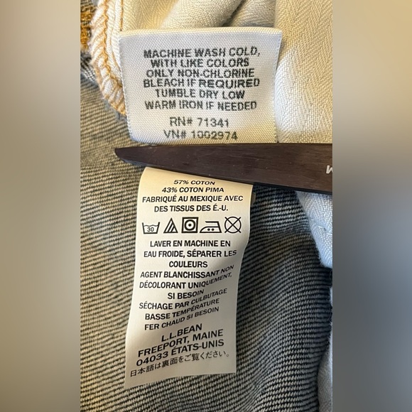 L.L. Bean Classic Fit Summer Lightweight Pima Cotton Blue Jeans - Picture 8 of 10